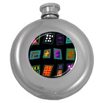 Abstract A Colorful Modern Illustration Round Hip Flask (5 oz) Front
