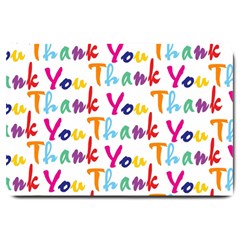 Wallpaper With The Words Thank You In Colorful Letters Large Doormat  by Simbadda