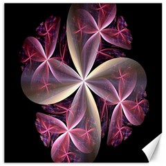 Pink And Cream Fractal Image Of Flower With Kisses Canvas 16  X 16   by Simbadda