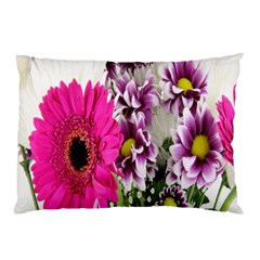 Purple White Flower Bouquet Pillow Case (two Sides) by Simbadda