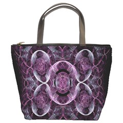 Fractal In Lovely Swirls Of Purple And Blue Bucket Bags by Simbadda
