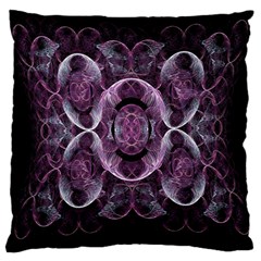 Fractal In Lovely Swirls Of Purple And Blue Large Cushion Case (two Sides) by Simbadda