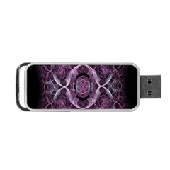 Fractal In Lovely Swirls Of Purple And Blue Portable Usb Flash (two Sides) by Simbadda