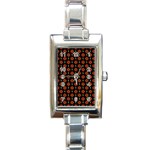 Dollar Sign Graphic Pattern Rectangle Italian Charm Watch