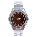 Dollar Sign Graphic Pattern Stainless Steel Analogue Watch