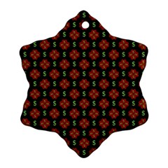 Dollar Sign Graphic Pattern Snowflake Ornament (two Sides) by dflcprints