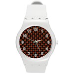 Dollar Sign Graphic Pattern Round Plastic Sport Watch (M)