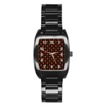 Dollar Sign Graphic Pattern Stainless Steel Barrel Watch