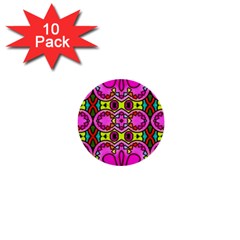 Colourful Abstract Background Design Pattern 1  Mini Buttons (10 Pack)  by Simbadda