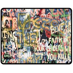 Graffiti Wall Pattern Background Double Sided Fleece Blanket (medium)  by Simbadda