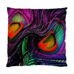 Peacock Feather Rainbow Standard Cushion Case (two Sides) by Simbadda