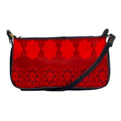 Red Flowers Velvet Flower Pattern Shoulder Clutch Bags