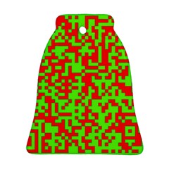 Colorful Qr Code Digital Computer Graphic Bell Ornament (two Sides) by Simbadda