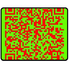 Colorful Qr Code Digital Computer Graphic Double Sided Fleece Blanket (medium)  by Simbadda