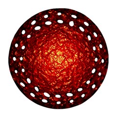 Abstract Red Lava Effect Ornament (round Filigree) by Simbadda