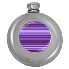 Stripe Colorful Background Round Hip Flask (5 Oz) by Simbadda