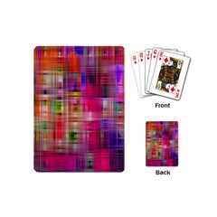 Background Abstract Weave Of Tightly Woven Colors Playing Cards (mini)  by Simbadda