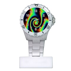 Background Colorful Vortex In Structure Plastic Nurses Watch by Simbadda