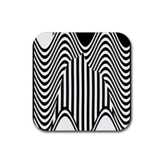 Stripe Abstract Stripped Geometric Background Rubber Square Coaster (4 Pack)  by Simbadda