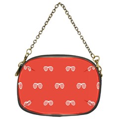 Glasses Disco Retina Red White Line Chain Purses (one Side)  by Mariart