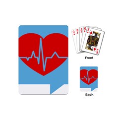 Heartbeat Health Heart Sign Red Blue Playing Cards (mini)  by Mariart