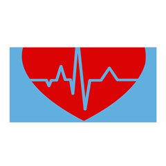 Heartbeat Health Heart Sign Red Blue Satin Wrap by Mariart