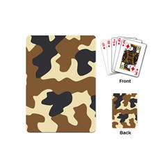 Initial Camouflage Camo Netting Brown Black Playing Cards (mini)  by Mariart