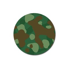 Initial Camouflage Como Green Brown Magnet 3  (round) by Mariart