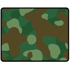 Initial Camouflage Como Green Brown Fleece Blanket (medium)  by Mariart