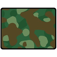 Initial Camouflage Como Green Brown Double Sided Fleece Blanket (large)  by Mariart