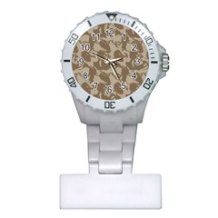 Initial Camouflage Brown Plastic Nurses Watch by Mariart