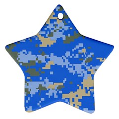 Oceanic Camouflage Blue Grey Map Ornament (star) by Mariart