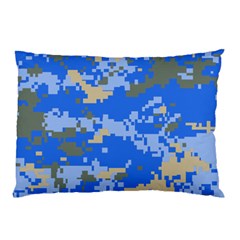 Oceanic Camouflage Blue Grey Map Pillow Case (two Sides) by Mariart