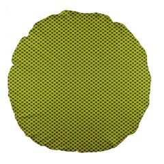 Polka Dot Green Yellow Large 18  Premium Round Cushions by Mariart