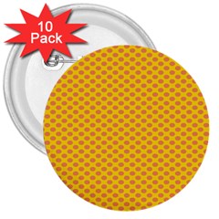 Polka Dot Orange Yellow 3  Buttons (10 Pack)  by Mariart