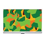 Initial Camouflage Green Orange Yellow Business Card Holders Front