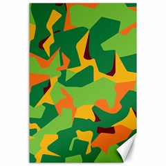 Initial Camouflage Green Orange Yellow Canvas 24  X 36  by Mariart