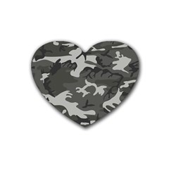 Initial Camouflage Grey Heart Coaster (4 Pack)  by Mariart