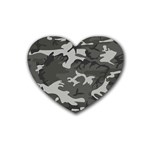 Initial Camouflage Grey Heart Coaster (4 pack)  Front