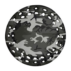 Initial Camouflage Grey Ornament (round Filigree) by Mariart