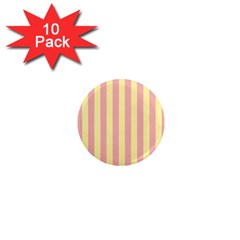 Pink Yellow Stripes Line 1  Mini Magnet (10 Pack)  by Mariart