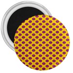 Polka Dot Purple Yellow 3  Magnets Front