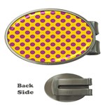 Polka Dot Purple Yellow Money Clips (Oval) 