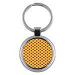 Polka Dot Purple Yellow Key Chains (Round) 