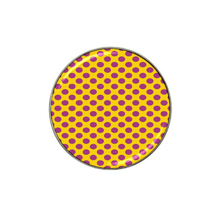 Polka Dot Purple Yellow Hat Clip Ball Marker (10 pack)