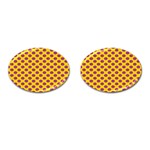 Polka Dot Purple Yellow Cufflinks (Oval) Front(Pair)