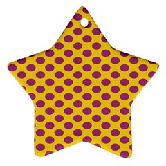 Polka Dot Purple Yellow Star Ornament (two Sides) by Mariart