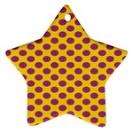Polka Dot Purple Yellow Star Ornament (Two Sides) Back