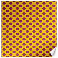 Polka Dot Purple Yellow Canvas 20  X 20   by Mariart