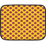 Polka Dot Purple Yellow Double Sided Fleece Blanket (Mini) 